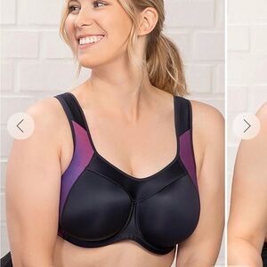 2–NWT Elegant Black and Purple Sports Bra
